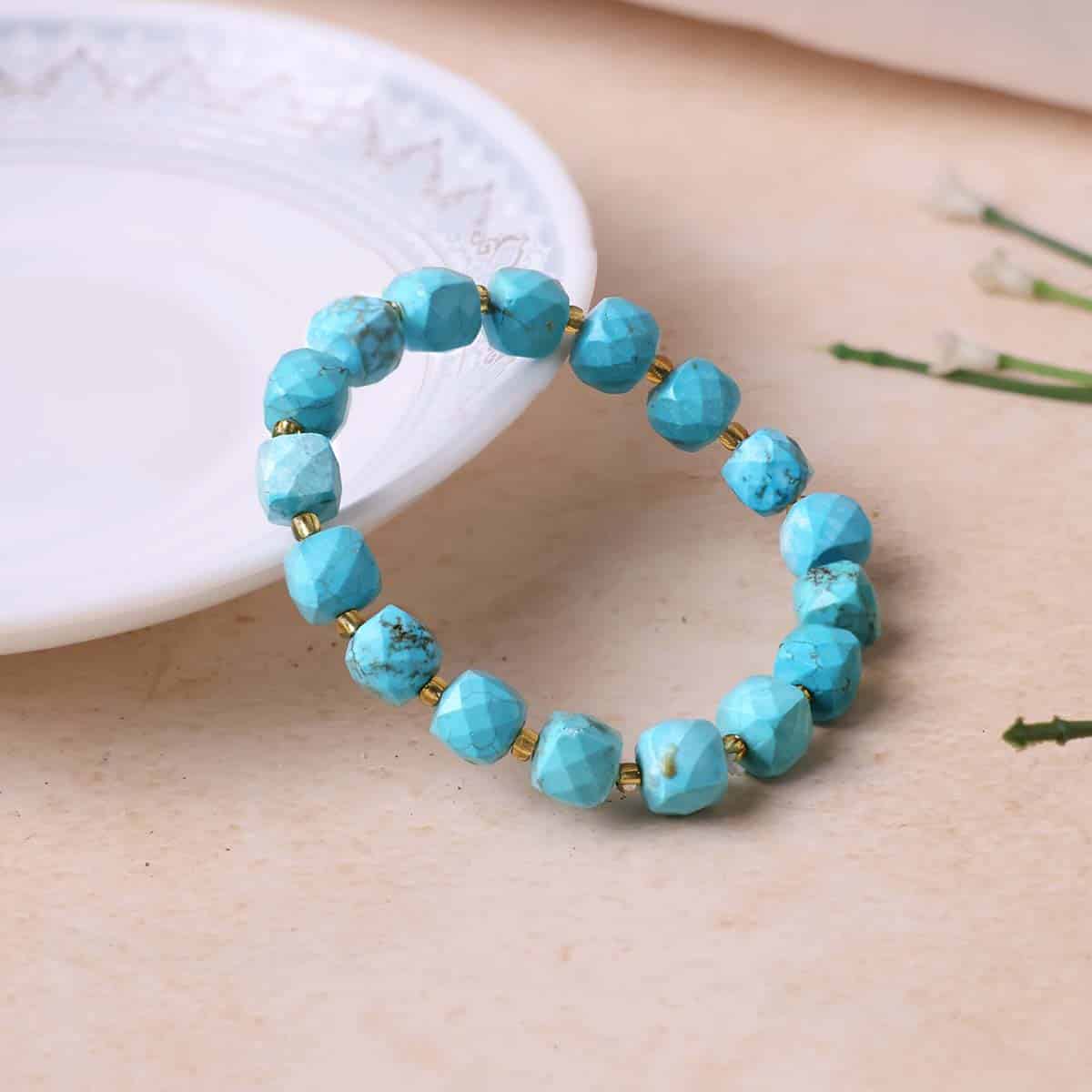 Turquoise Box Faceted Bracelet in India, US, UK, Australia, Europe