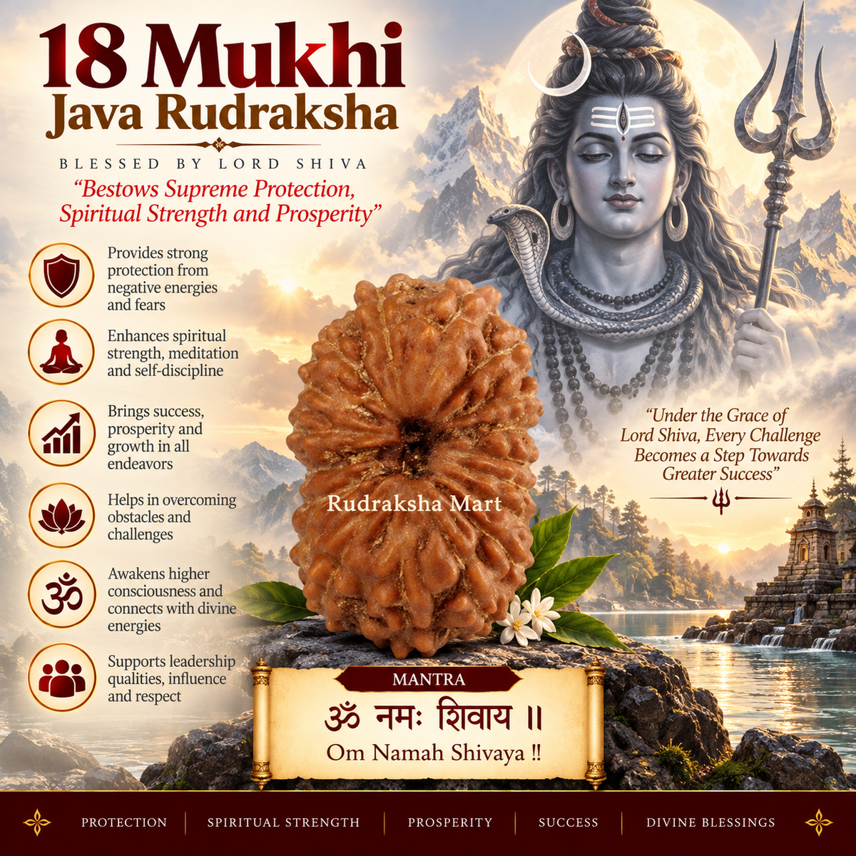 18 Mukhi Java Rudraksha in India, US, UK, Australia, Europe