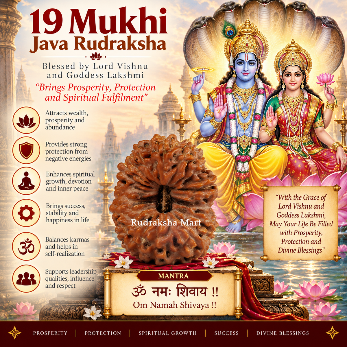 19 Mukhi Java Rudraksha in India, US, UK, Australia, Europe