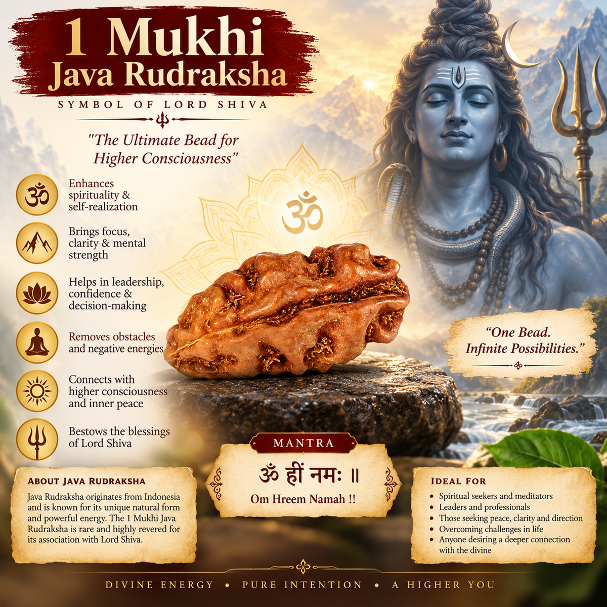 1 Mukhi Java Rudraksha in India, US, UK, Australia, Europe