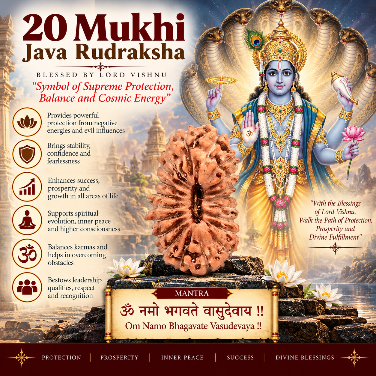 20 Mukhi Indonesia Rudraksha in India, US, UK, Australia, Europe