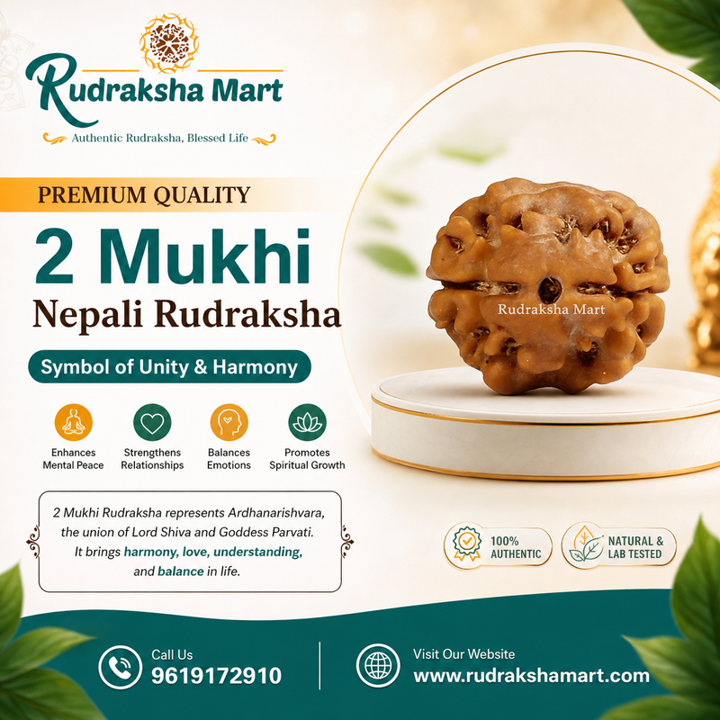 2 Mukhi Nepali Rudraksha with Lab Certified
