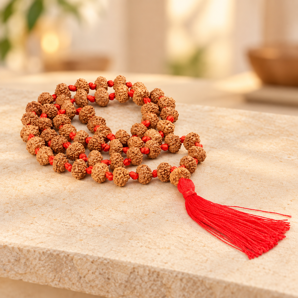 10 Mukhi Rudraksha Mala - 54 Bead inbetween Ganth in India, US, UK, Australia, Europe
