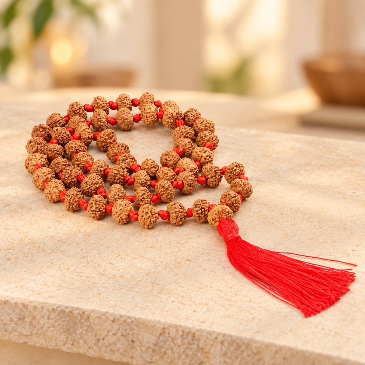 10 Mukhi Rudraksha Mala - 54 Bead inbetween Ganth in India, US, UK, Australia, Europe
