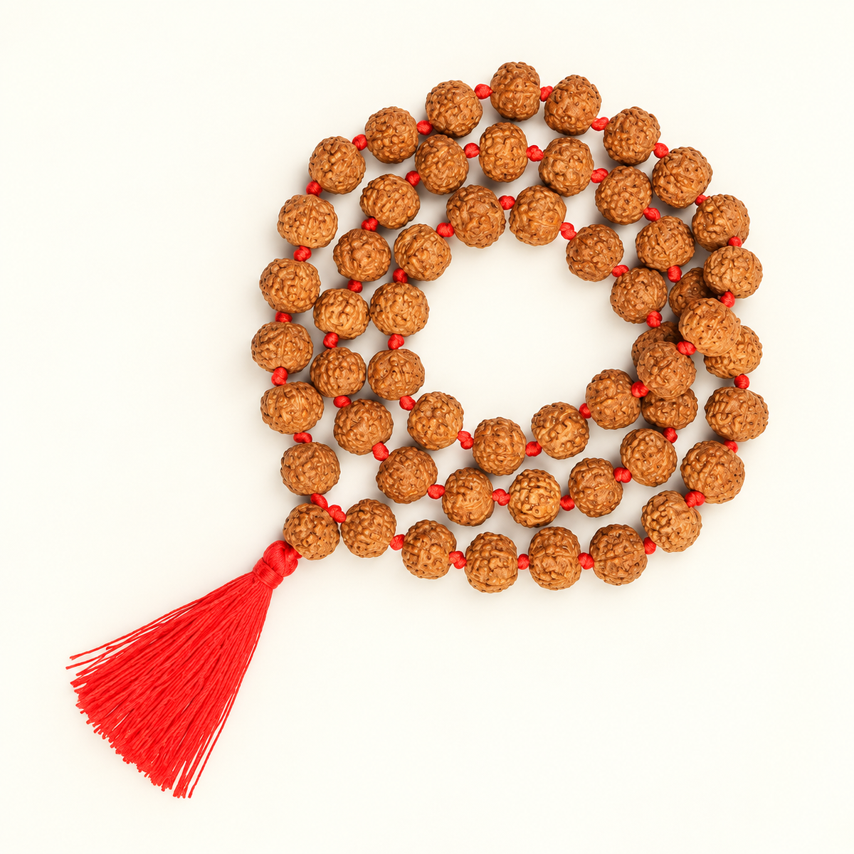 9 Mukhi Rudraksha Mala - 54 Bead inbetween Ganth in India, US, UK, Australia, Europe