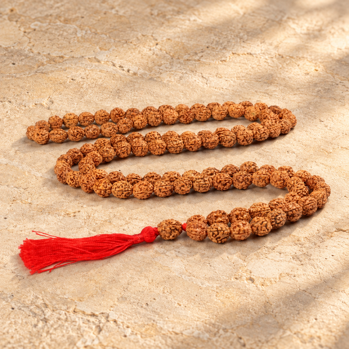 3 Mukhi Java Rudraksha Bead Mala - 108 Beads in India, US, UK, Australia, Europe