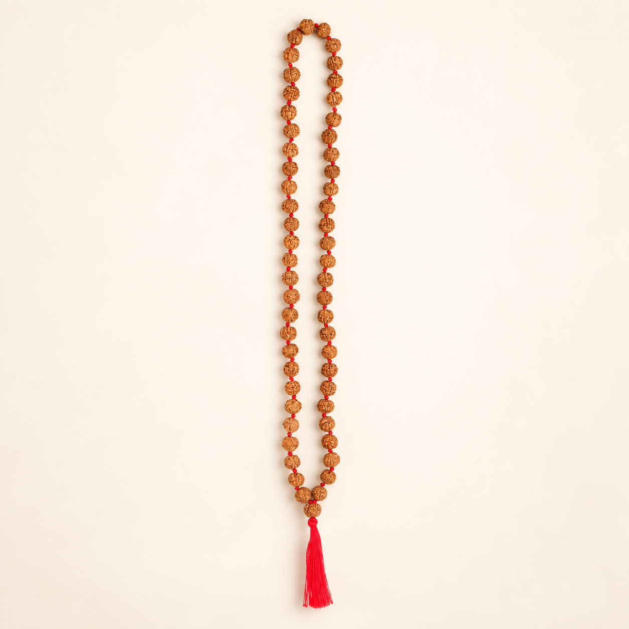 7 Mukhi Rudraksha Mala - 54 Bead inbetween Ganth in India, US, UK, Australia, Europe
