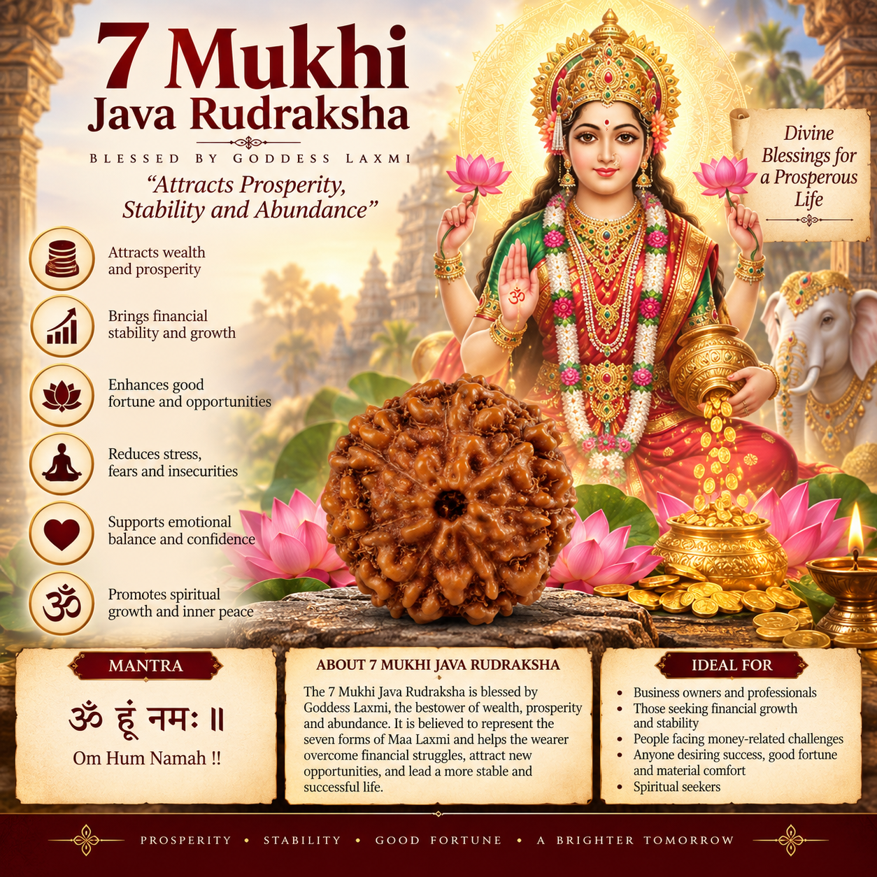 7 Mukhi Java Rudraksha in India, US, UK, Australia, Europe