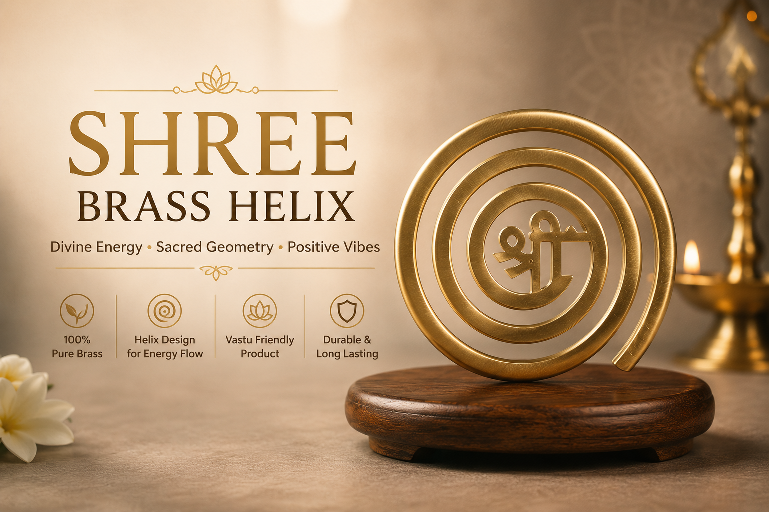 Brass Shree Helix for North-West Vastu Dosha Correction
