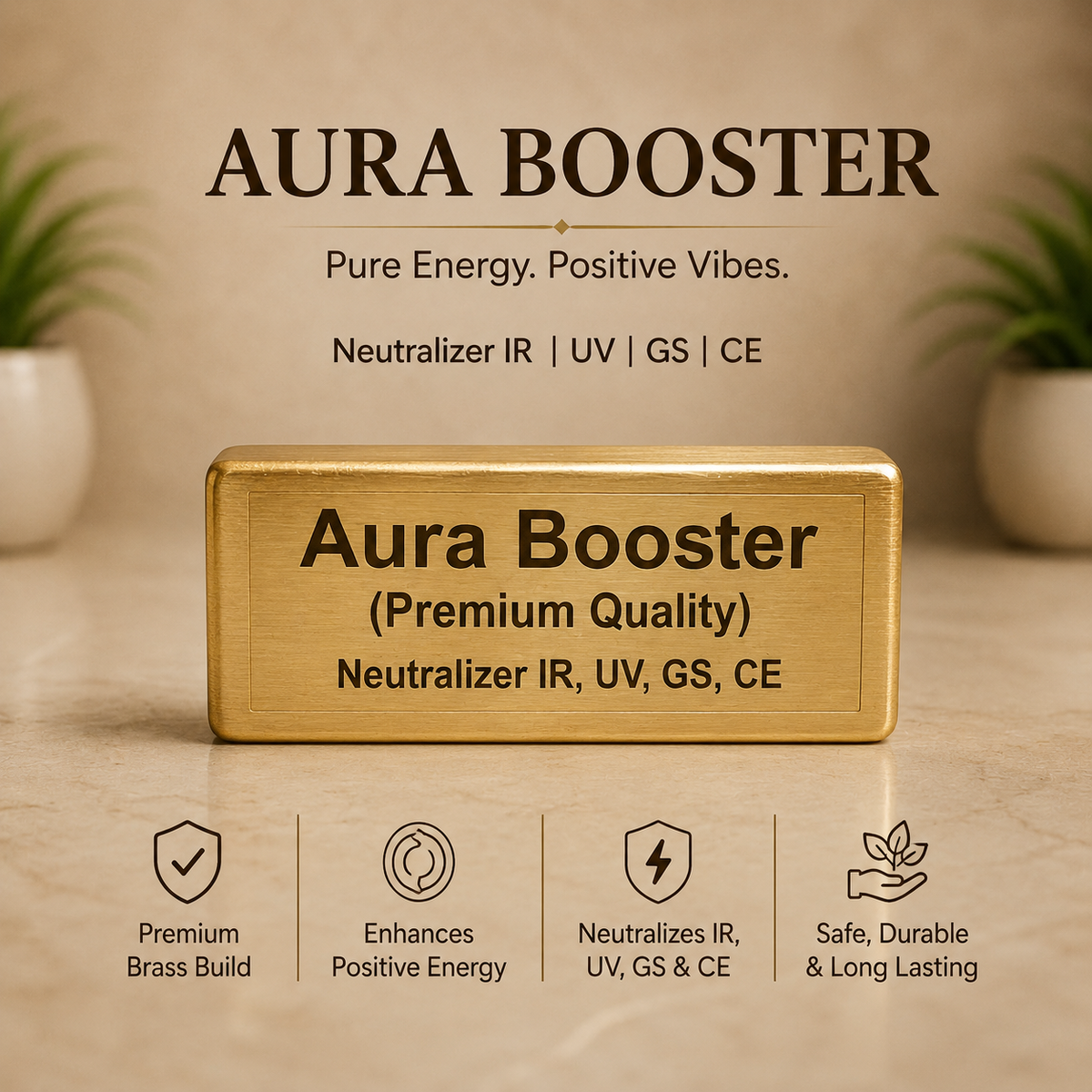 Brass vastu aura booster neutralize for Increase Positivity Energy (Color : Golden) in India, US, UK, Australia, Europe
