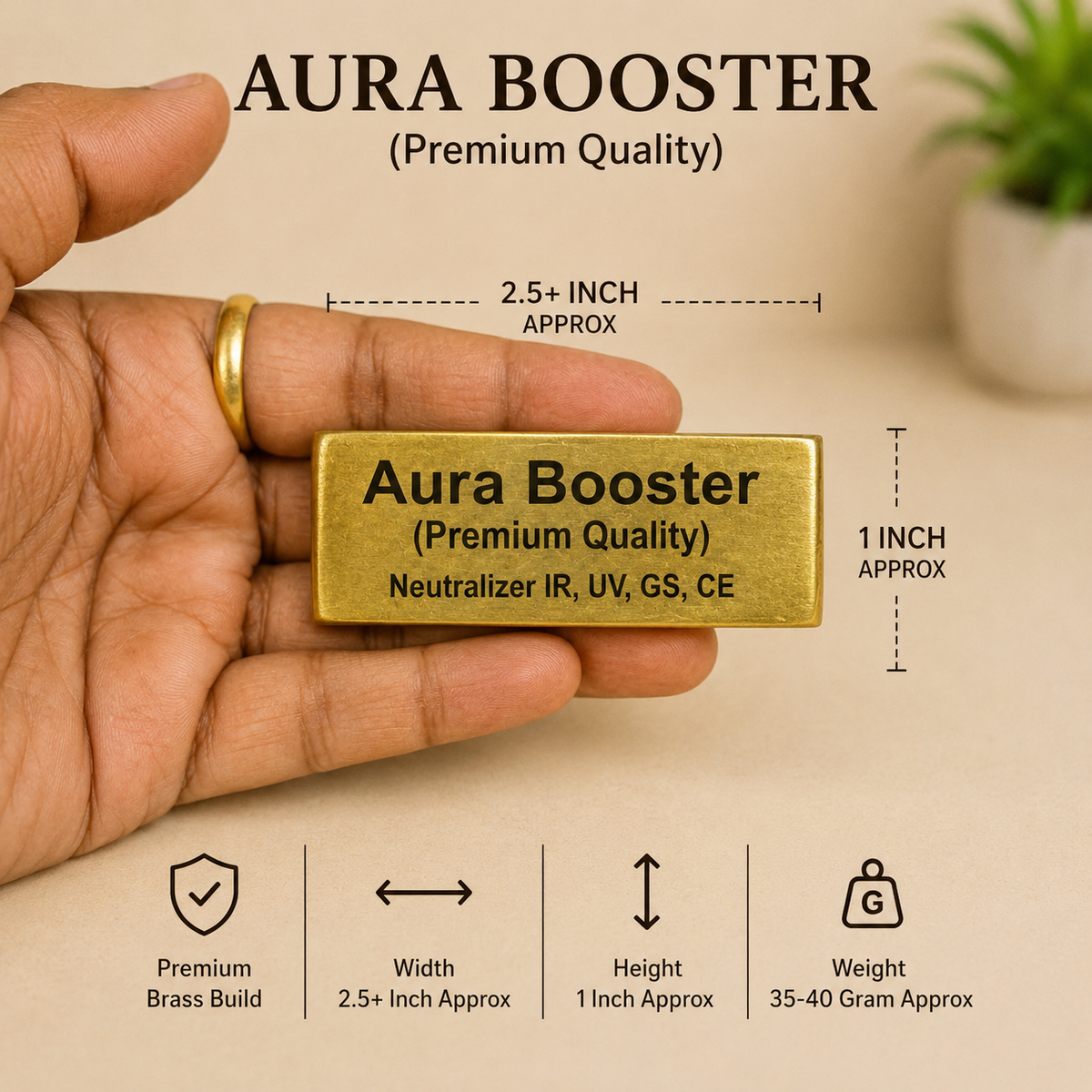 Brass vastu aura booster neutralize for Increase Positivity Energy (Color : Golden) in India, US, UK, Australia, Europe