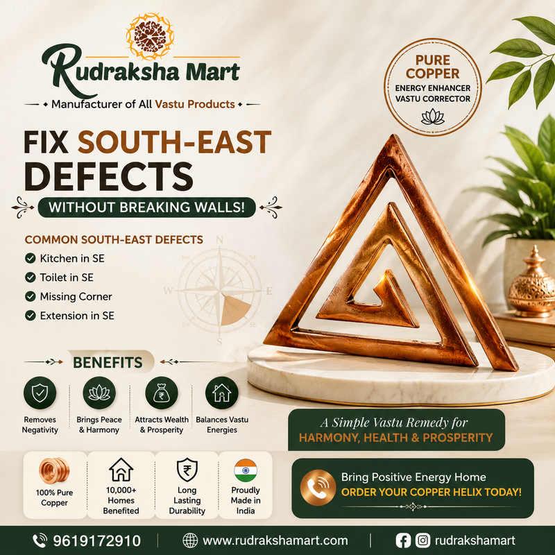 Copper Helix Vastu Products for South East Main Door Entrance, Bedroom, Kitchen Vastu Defects in India, US, UK, Australia, Europe