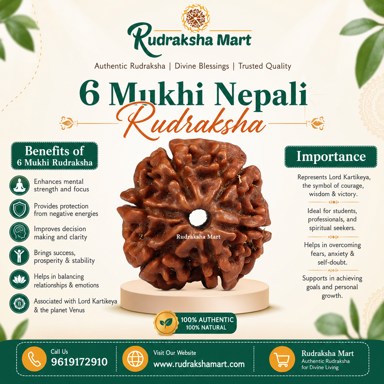6 Mukhi Nepali Rudraksha in India, US, UK, Australia, Europe