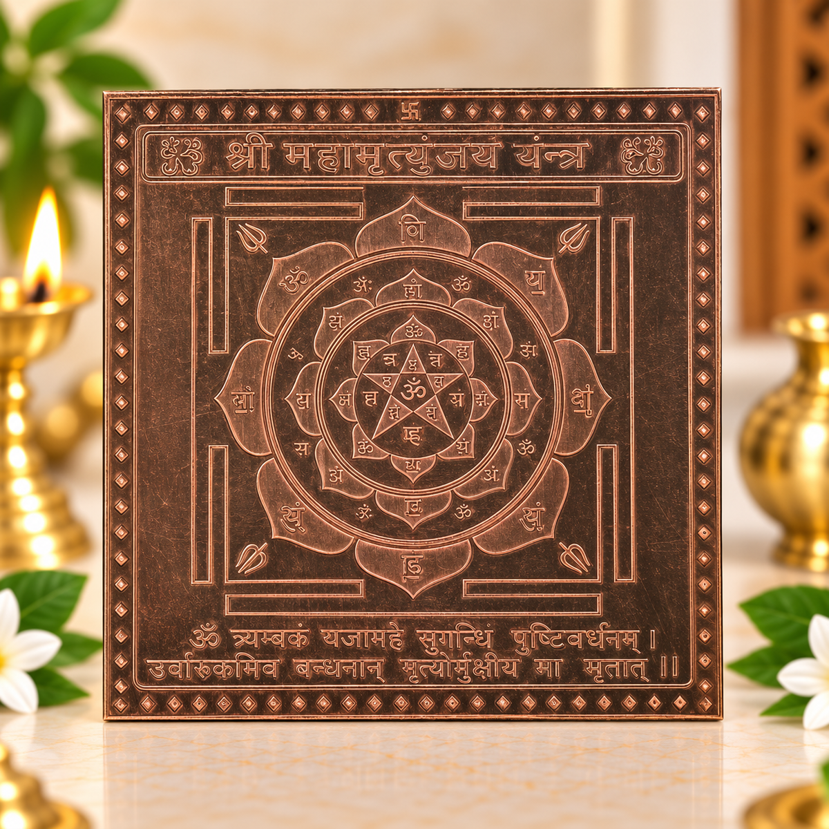 Shree Mahamrityunjay Yantra in Pure Copper