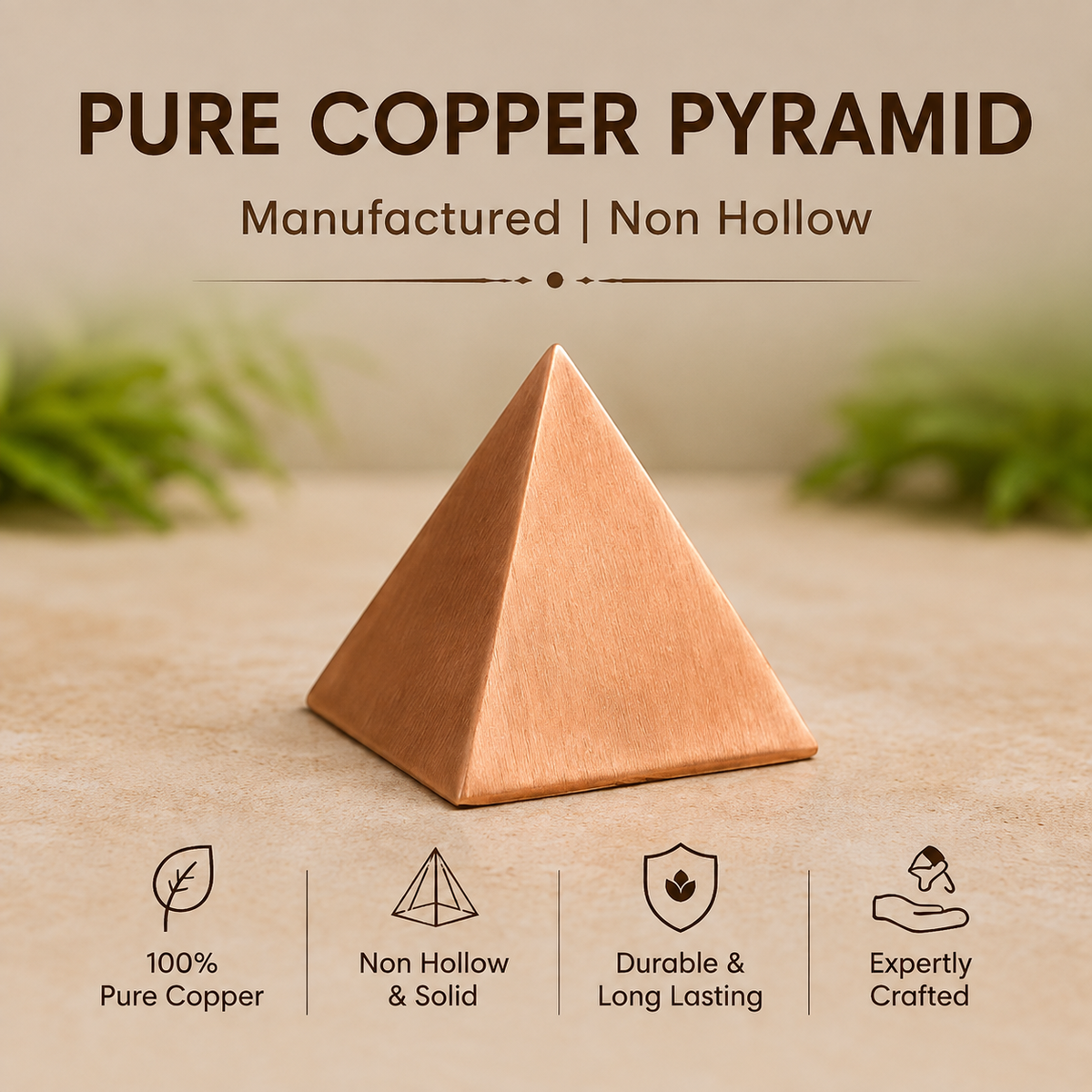 4 Corner Copper Pyramid without hollow - Vastu Products For South East Defects in India, US, UK, Australia, Europe