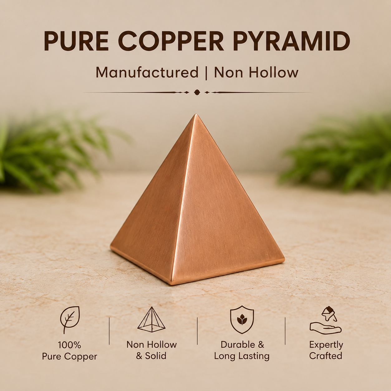 4 Corner Copper Pyramid without hollow - Vastu Products For South East Defects in India, US, UK, Australia, Europe