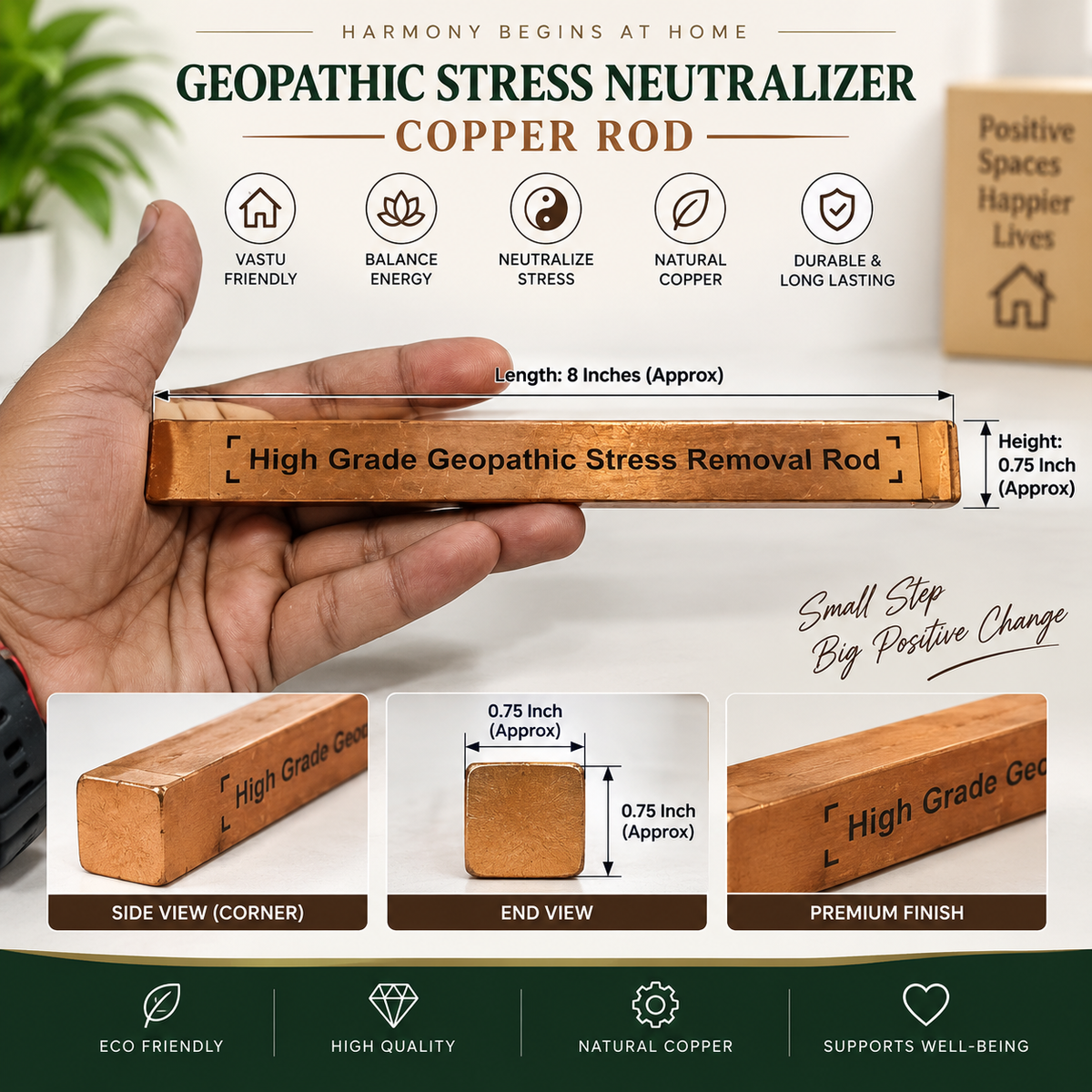 Geopathic Stress Neutralizer Copper Rod For Vastu, Space Healing in India, US, UK, Australia, Europe