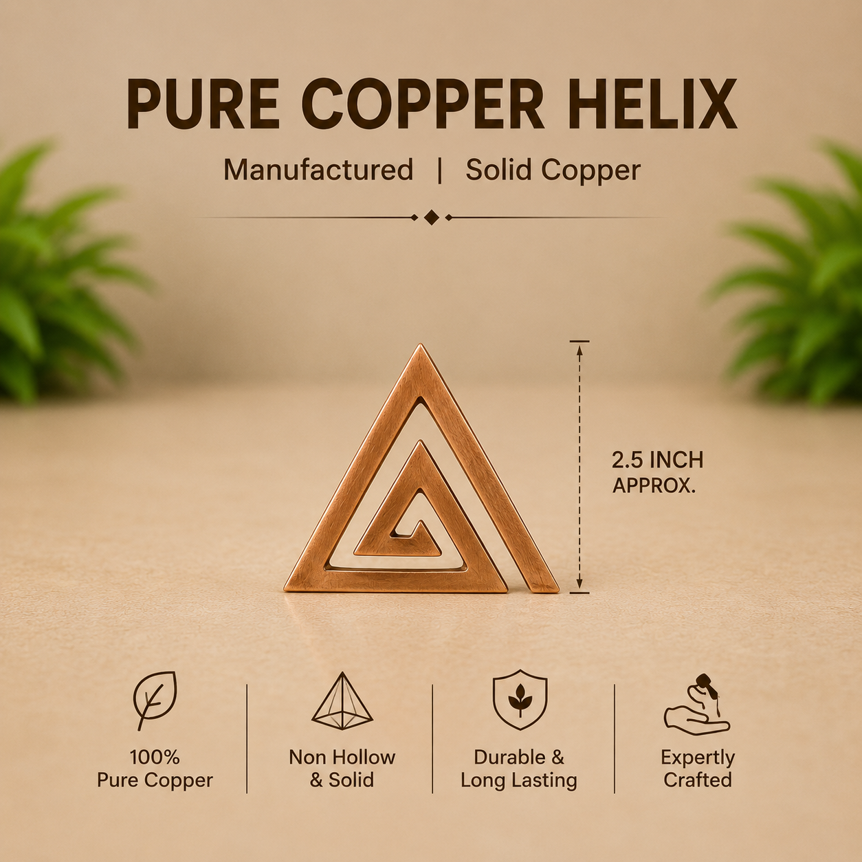 Copper Helix Vastu Remedies for South East Vastu Dosh - Set of 3 Pcs - 2.5 Inch in India, US, UK, Australia, Europe