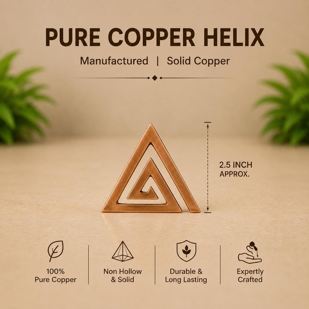 Copper Helix Vastu Remedies for South East Vastu Dosh - Set of 3 Pcs - 2.5 Inch in India, US, UK, Australia, Europe