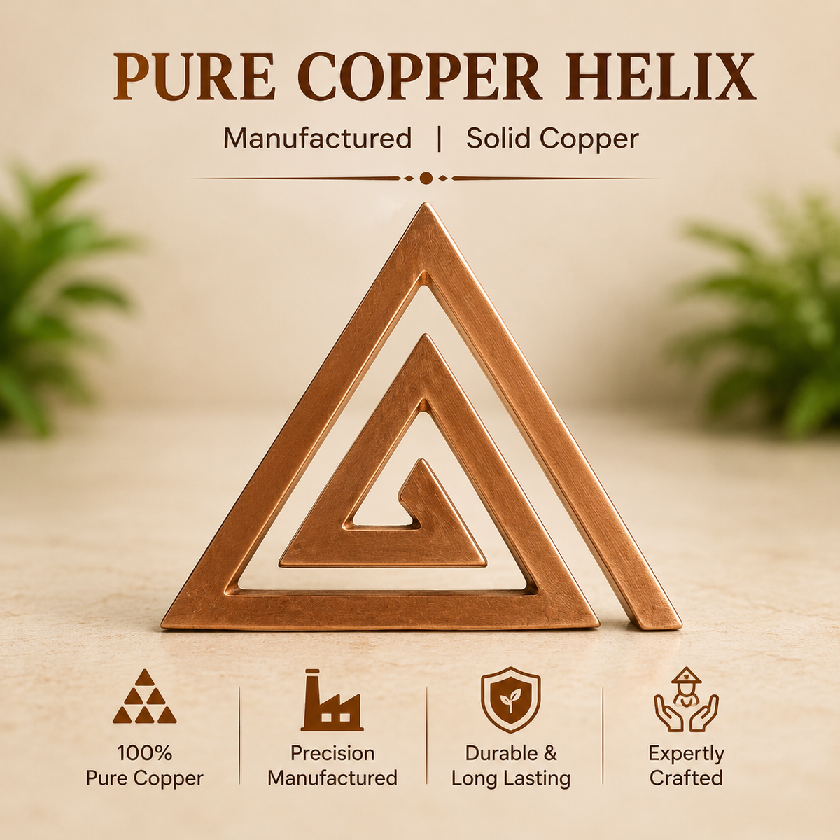 Copper Helix Vastu Remedies for South East Vastu Dosh - Set of 3 Pcs - 4 Inch in India, US, UK, Australia, Europe