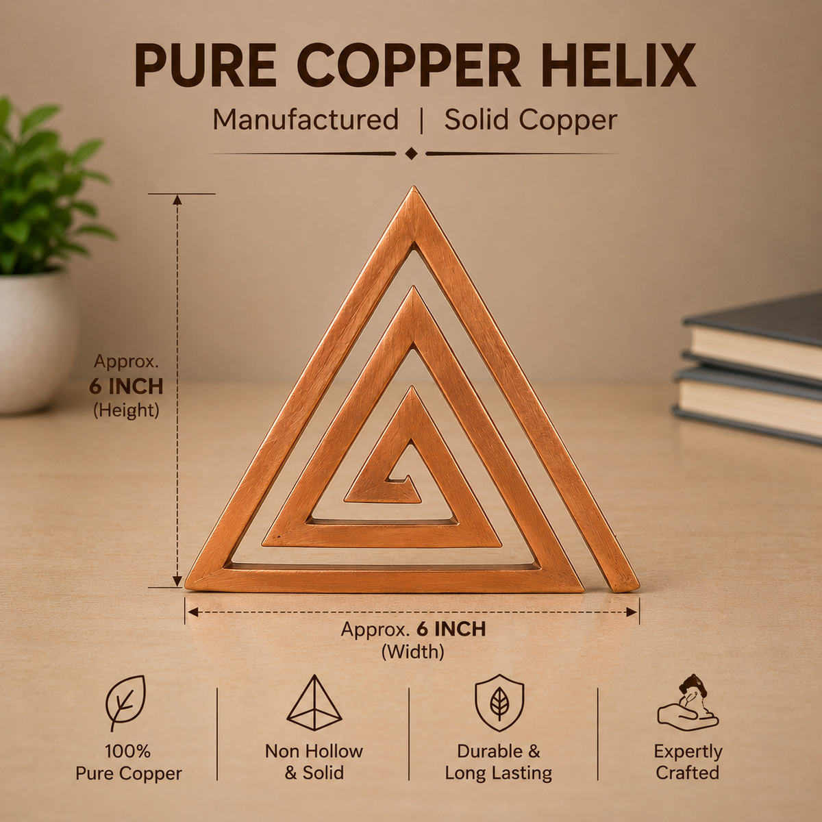 Copper Helix Vastu Remedies for South East Vastu Dosh - Set of 3 Pcs - 6 Inch in India, US, UK, Australia, Europe