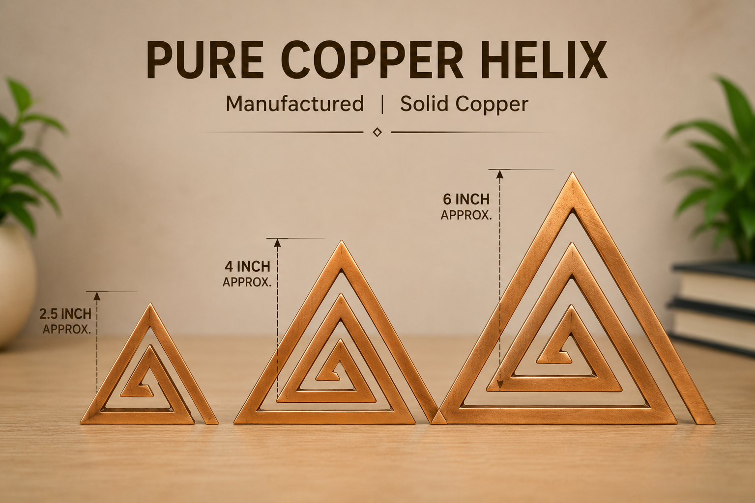Copper Helix Vastu Remedies for South East Vastu Dosh - Set of 3 Pcs - 6 Inch in India, US, UK, Australia, Europe