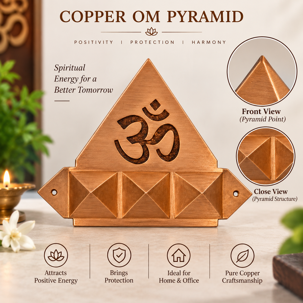 Om Pyramid Wall Hanging for South East Vastu Dosh Defects in India, US, UK, Australia, Europe