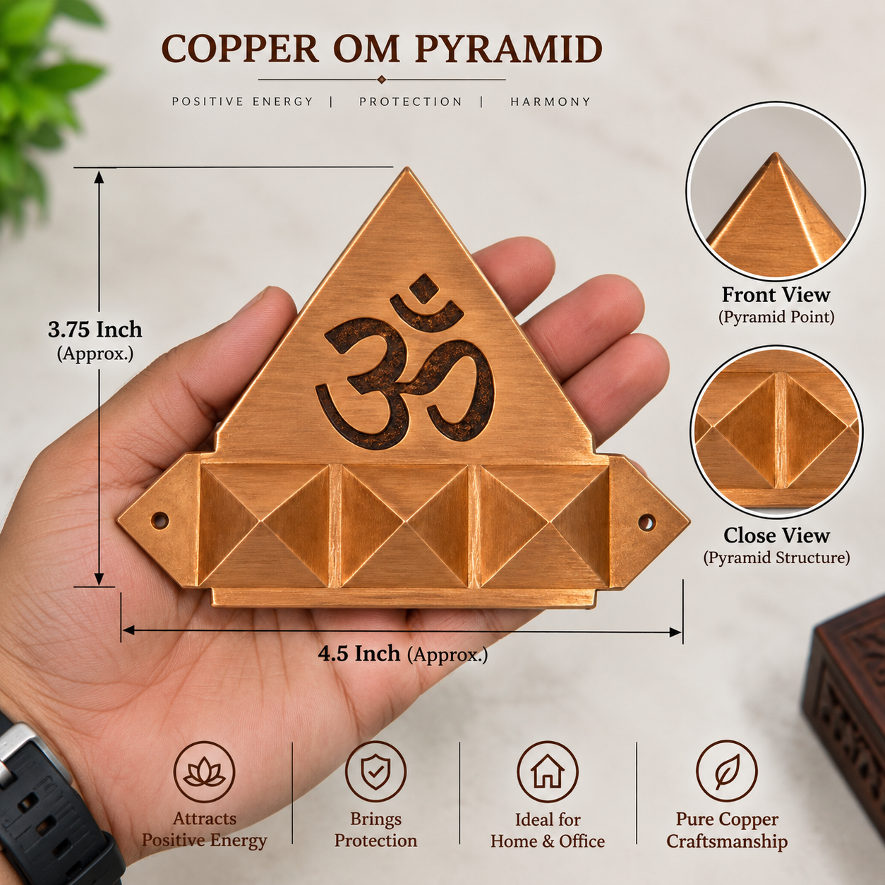 Om Pyramid Wall Hanging for South East Vastu Dosh Defects in India, US, UK, Australia, Europe