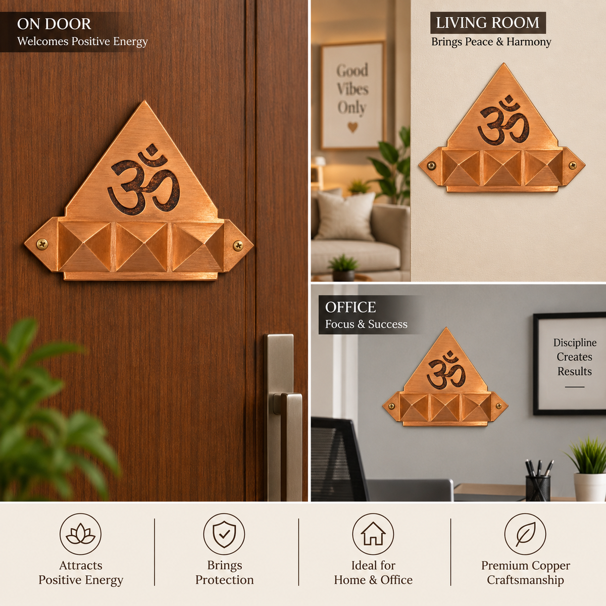 Om Pyramid Wall Hanging for South East Vastu Dosh Defects in India, US, UK, Australia, Europe