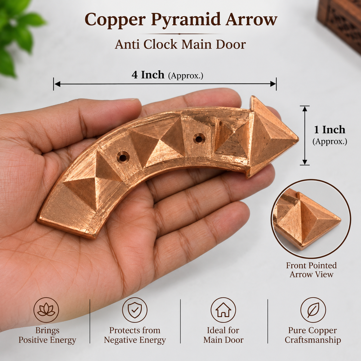 Copper Pyramid Arrow Vastu Remedies for Anti Clock Main Door, Entrance, Staircase & Anti Clock Factory Production Process in India, US, UK, Australia, Europe