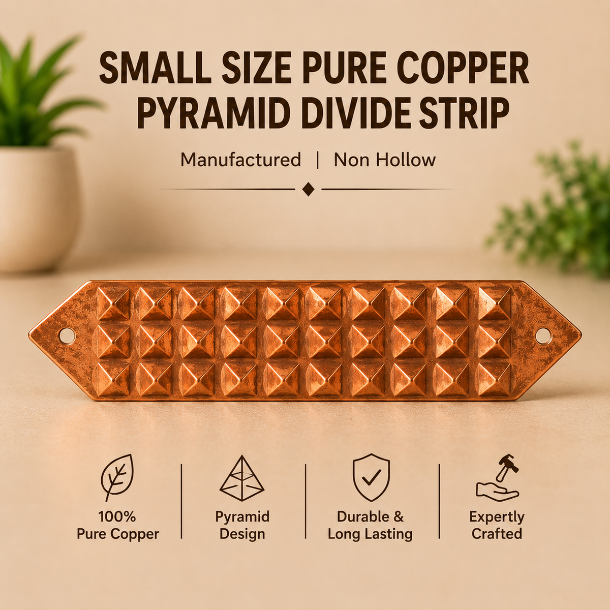 Vastu Copper Pyramid Strip for Toilet Defects or Division