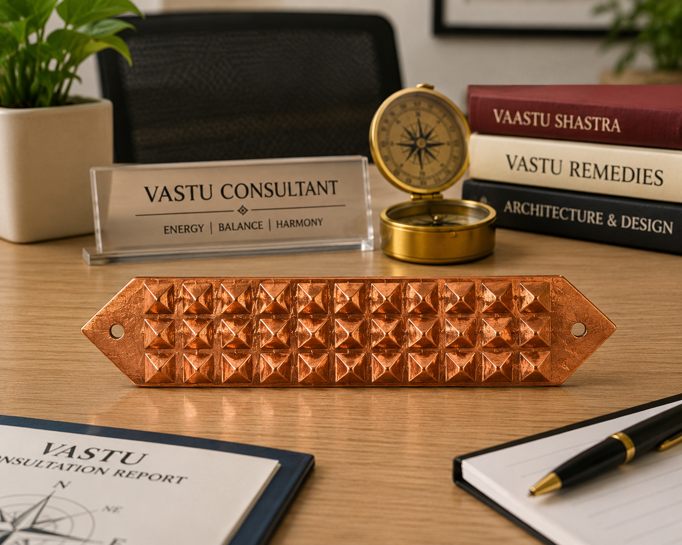 Vastu Copper Pyramid Strip for Toilet Defects or Division