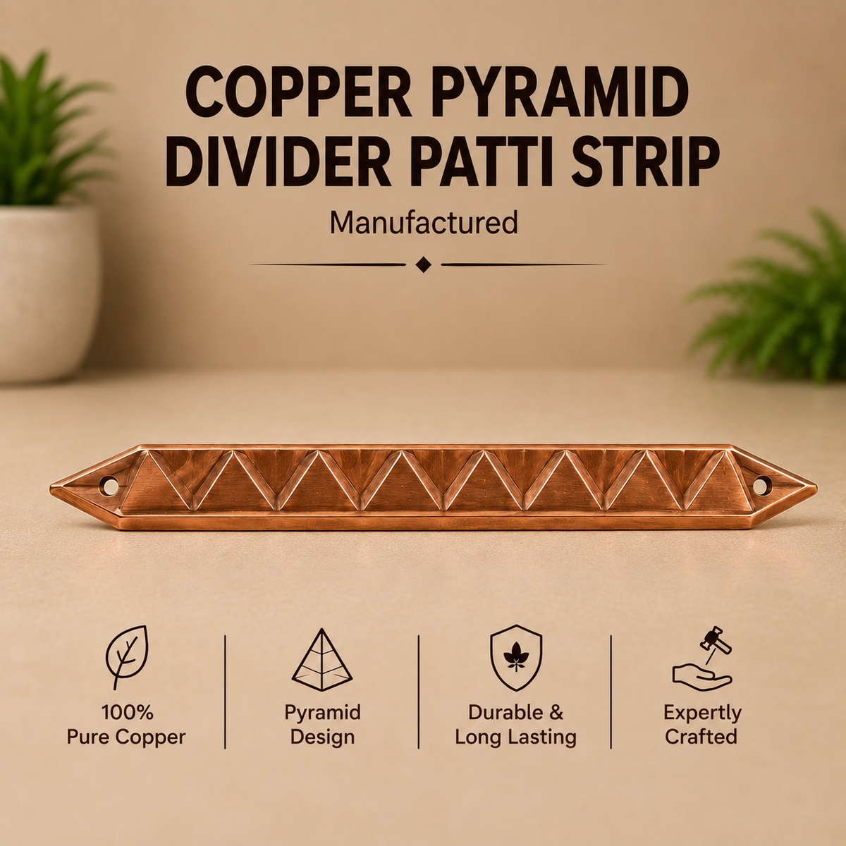 Vastu Copper Pyramid Divider Used for Vastu Partition or Division