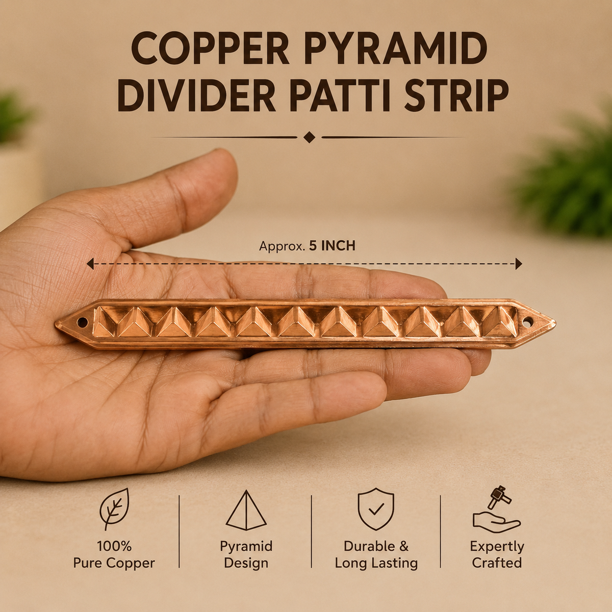 Vastu Copper Pyramid Divider Used for Vastu Partition or Division