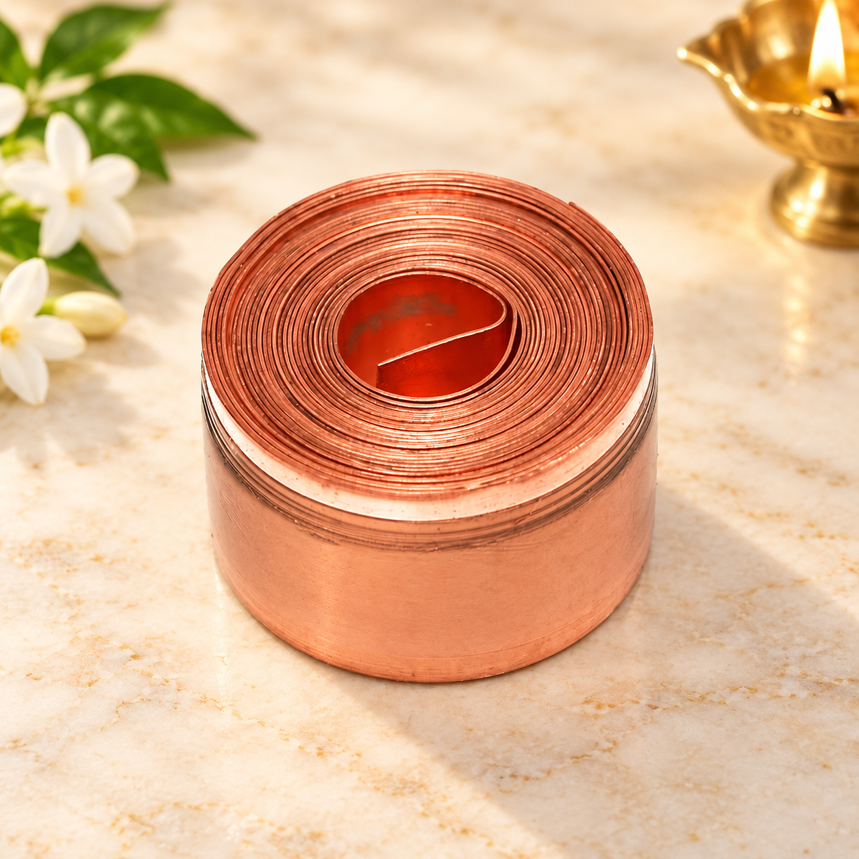 Copper Strip For Vastu Remedy {8 Feet ,25 MM Width , 0.2 MM Thickness} in India, US, UK, Australia, Europe
