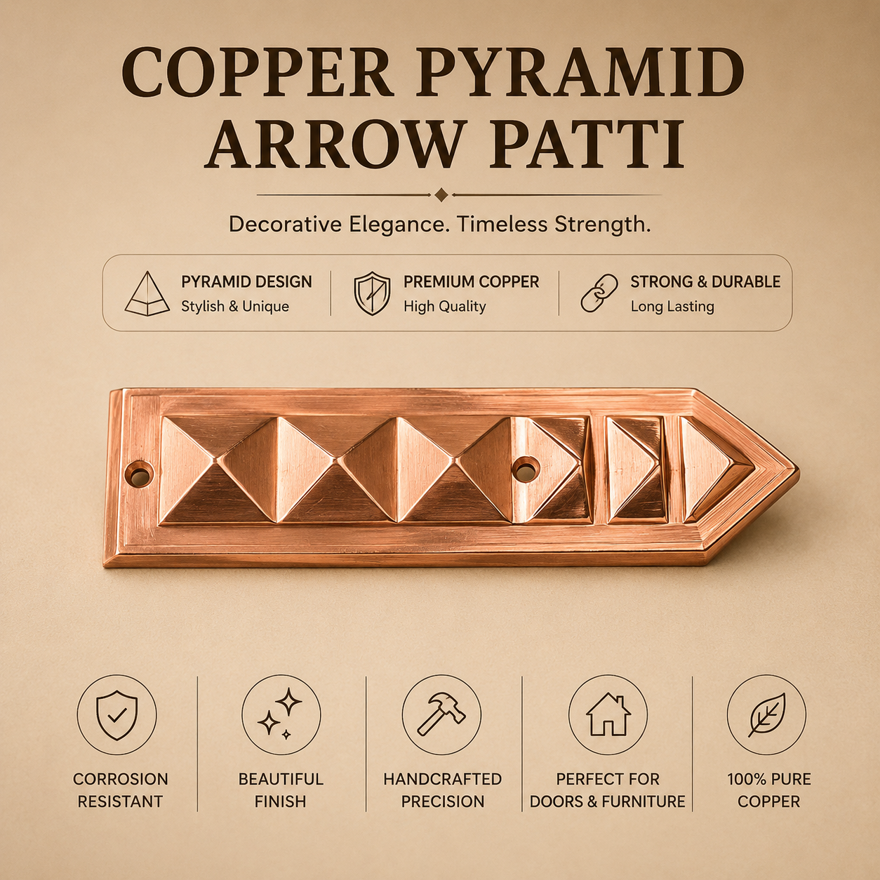 Vastu Copper Pyramid Shift Arrow - Quick Vastu Remedies