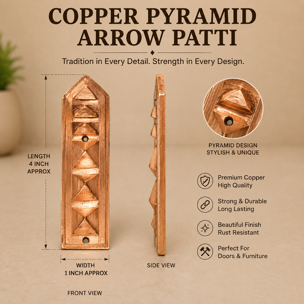Vastu Copper Pyramid Shift Arrow - Quick Vastu Remedies