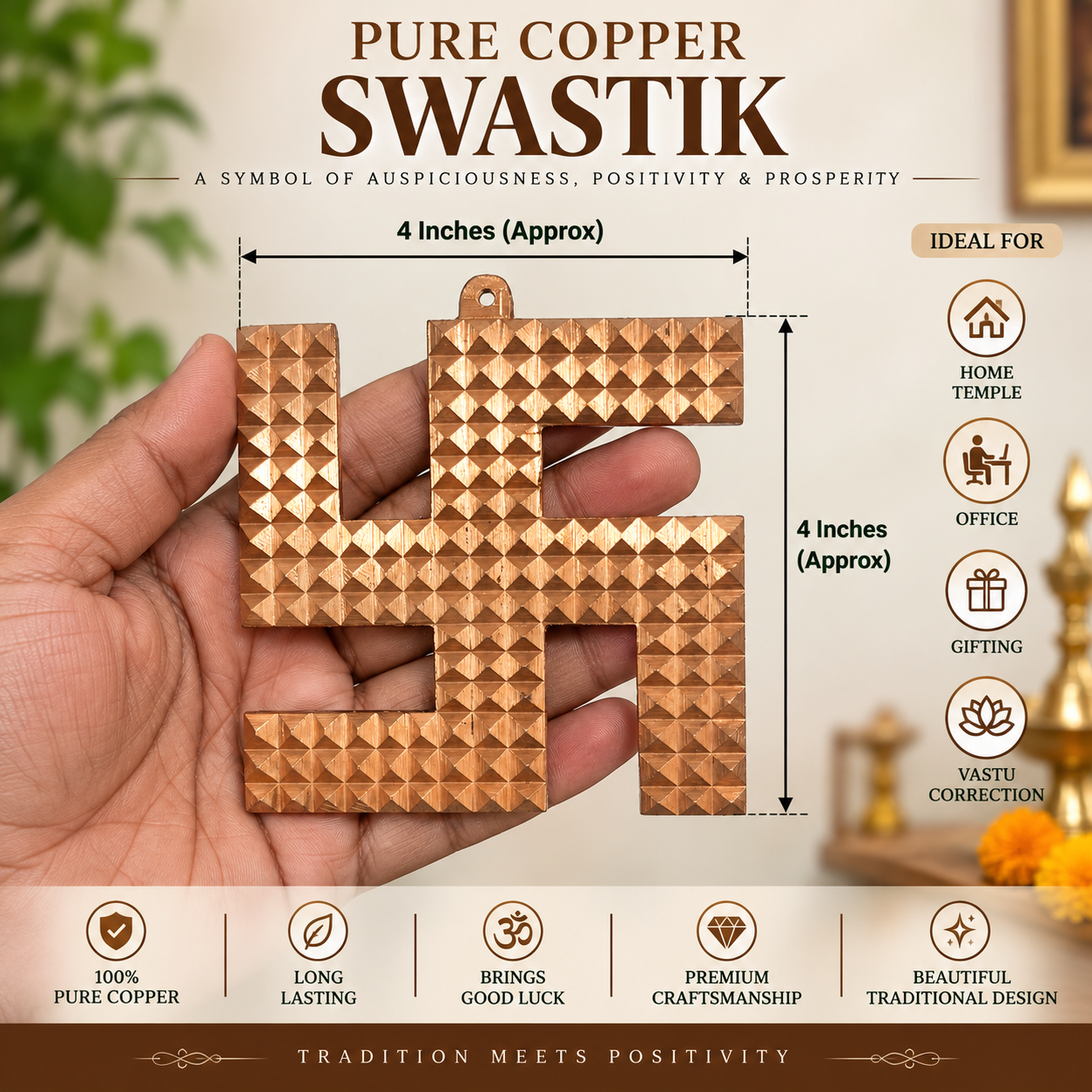 Copper Swastik Pyramid Vastu Remedies for Home, Office & Factory in India, US, UK, Australia, Europe