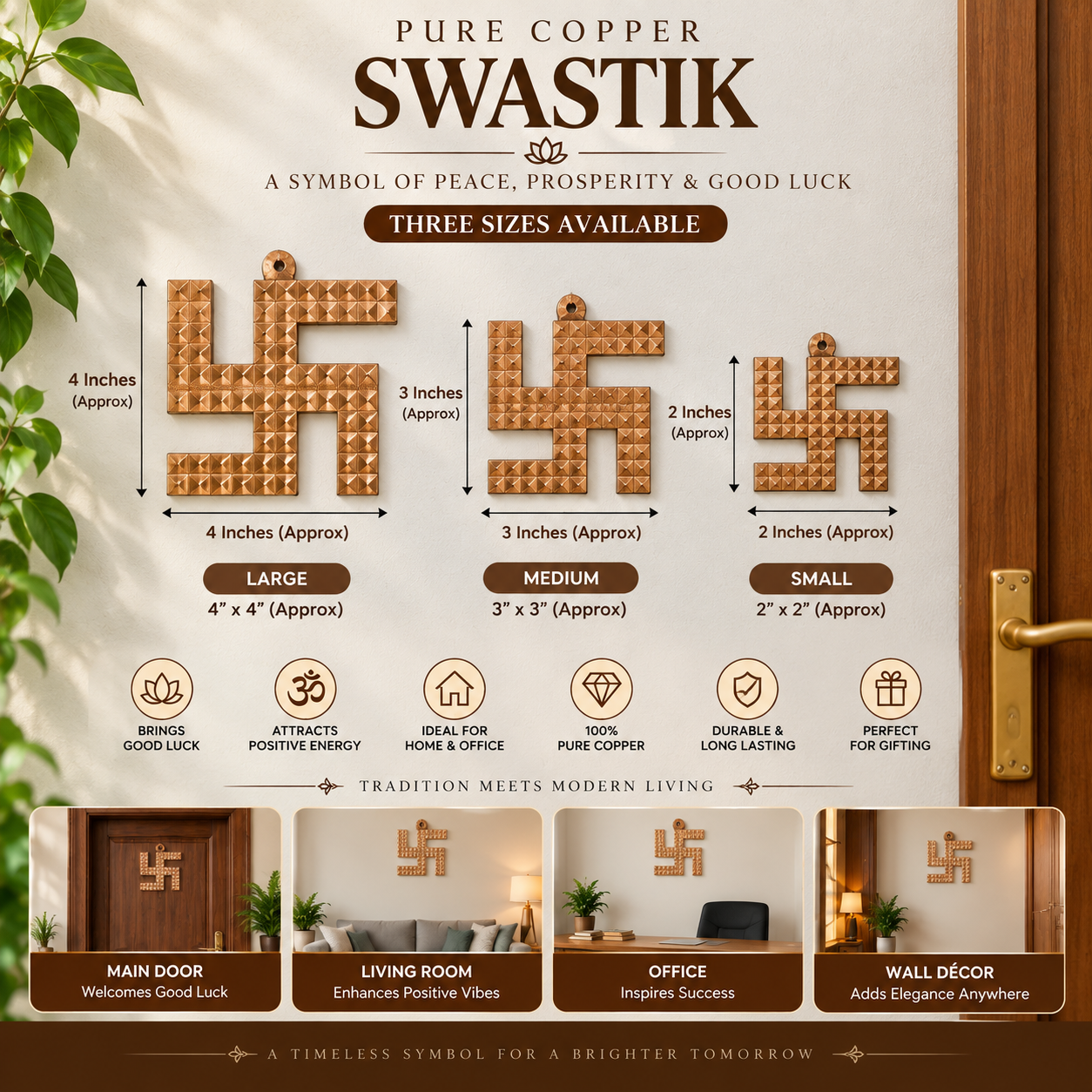 Copper Swastik Pyramid Vastu Remedies for Home, Office & Factory in India, US, UK, Australia, Europe