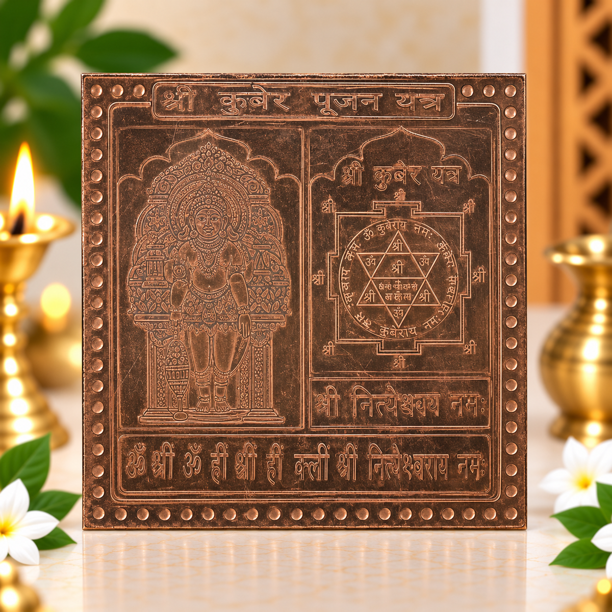 Shree Kuber Pujan Yantra in Pure Copper