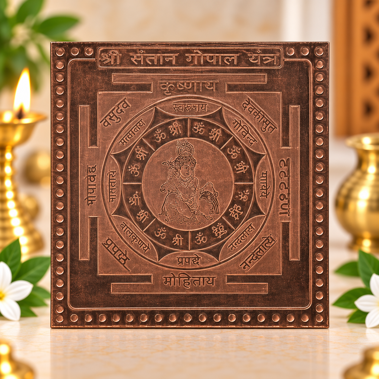 Shree Santan Gopal Yantra in Pure Copper