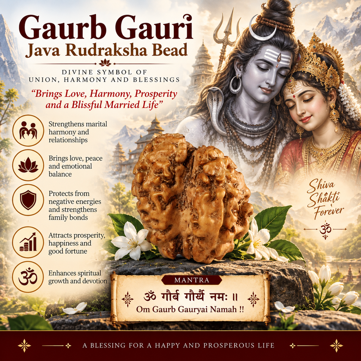 Garbh Gauri Java Rudraksha in India, US, UK, Australia, Europe