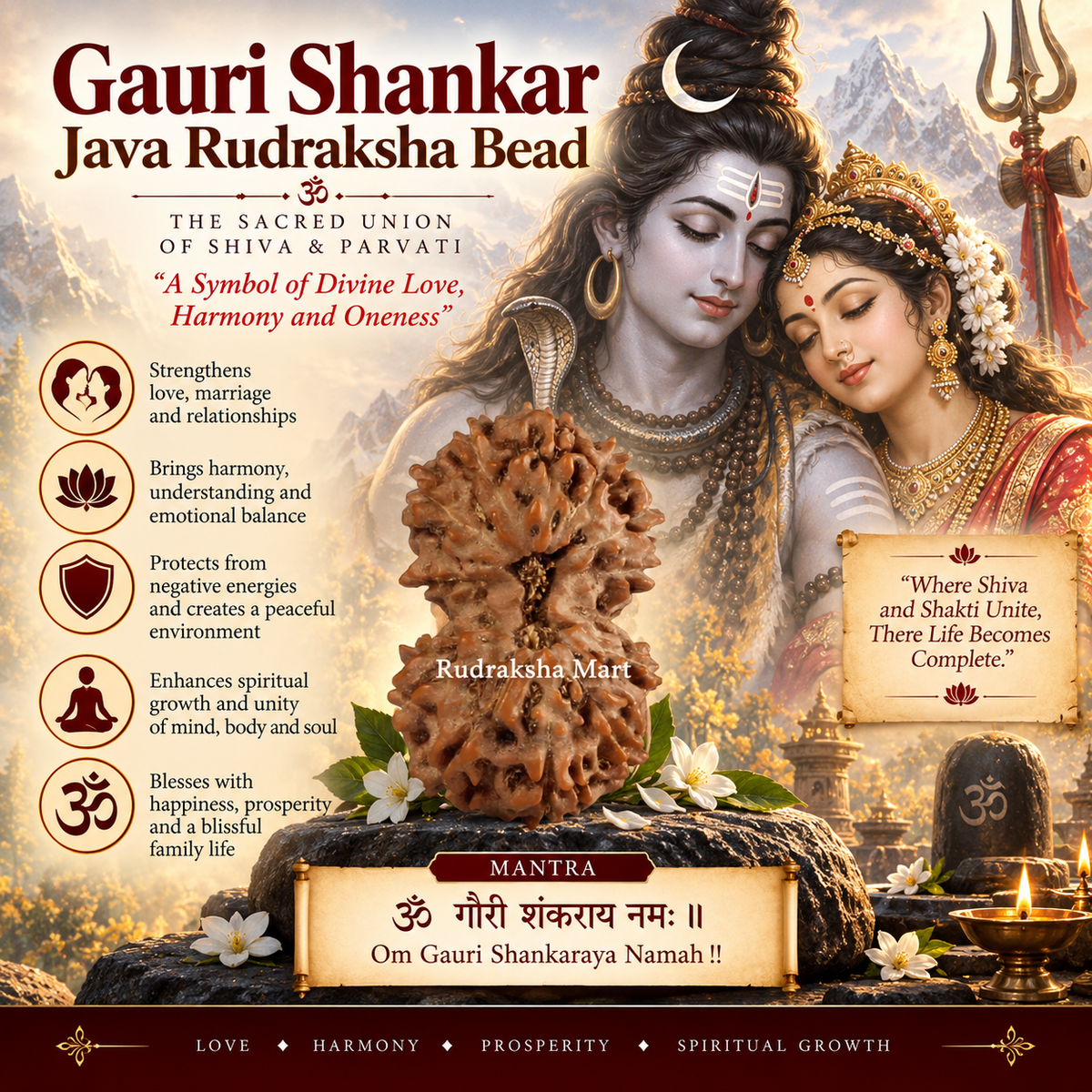 Gauri Shankar Java Rudraksha in India, US, UK, Australia, Europe