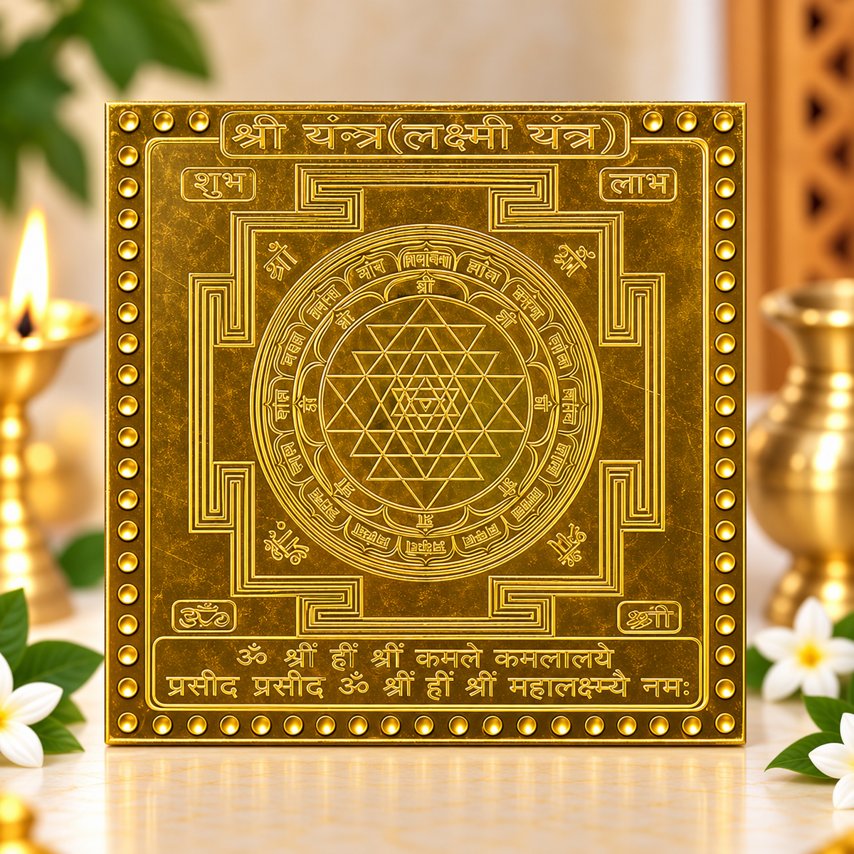Shree Yantra in Gold Plated - 3 Inches Size