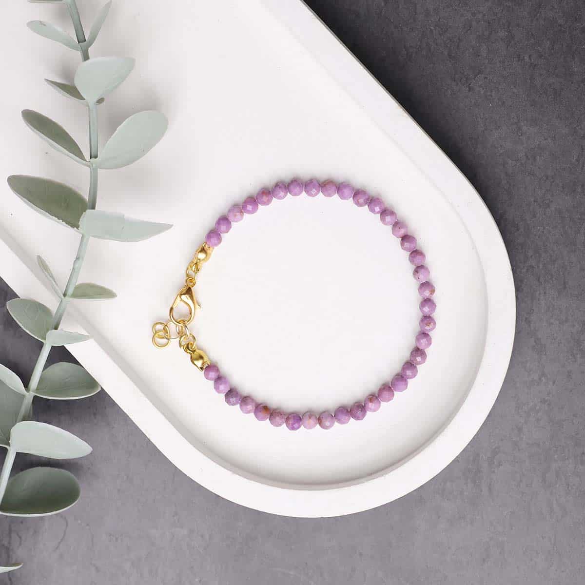 Phosphosiderite Bracelet In 4mm Faceted Beads in India, US, UK, Australia, Europe