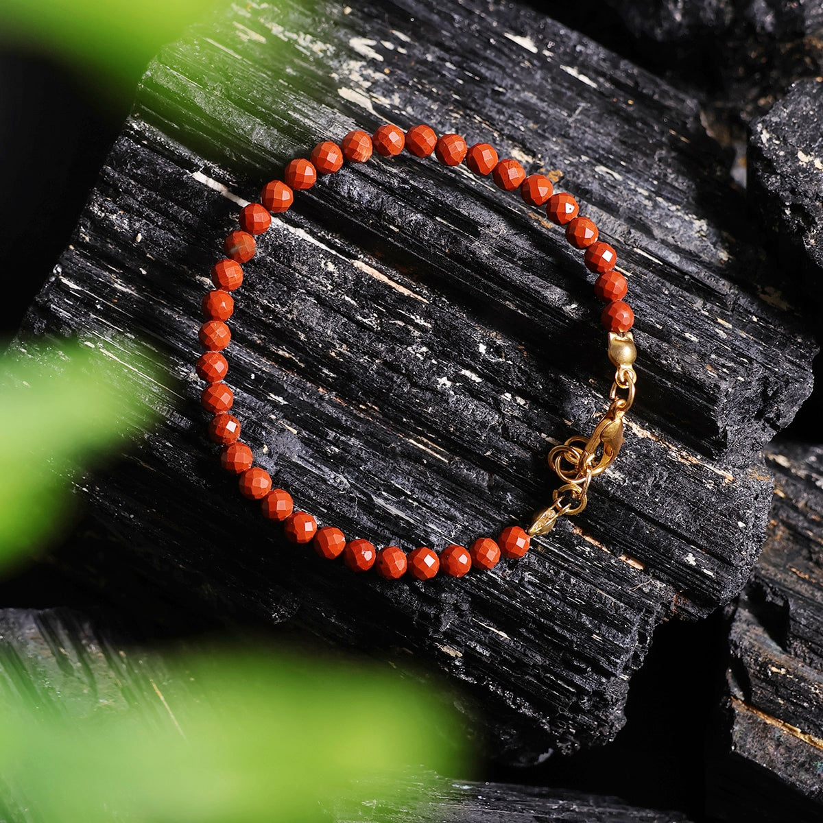 Red Jasper Bracelet In 4mm Faceted Beads in India, US, UK, Australia, Europe