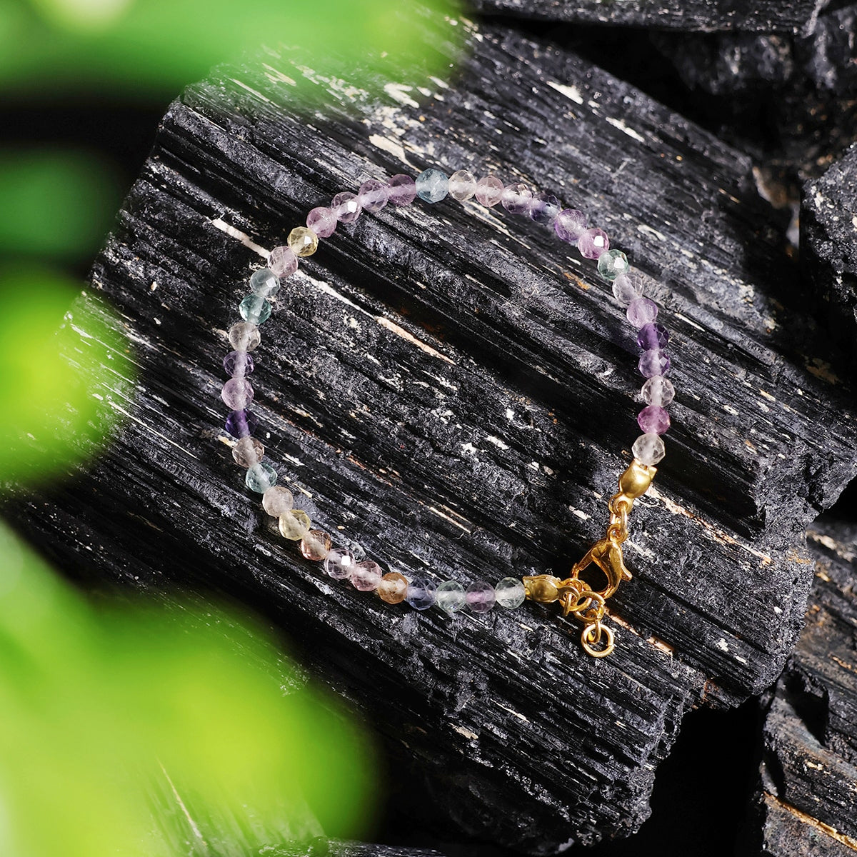 Multi Fluorite Bracelet In 4mm Faceted Beads in India, US, UK, Australia, Europe