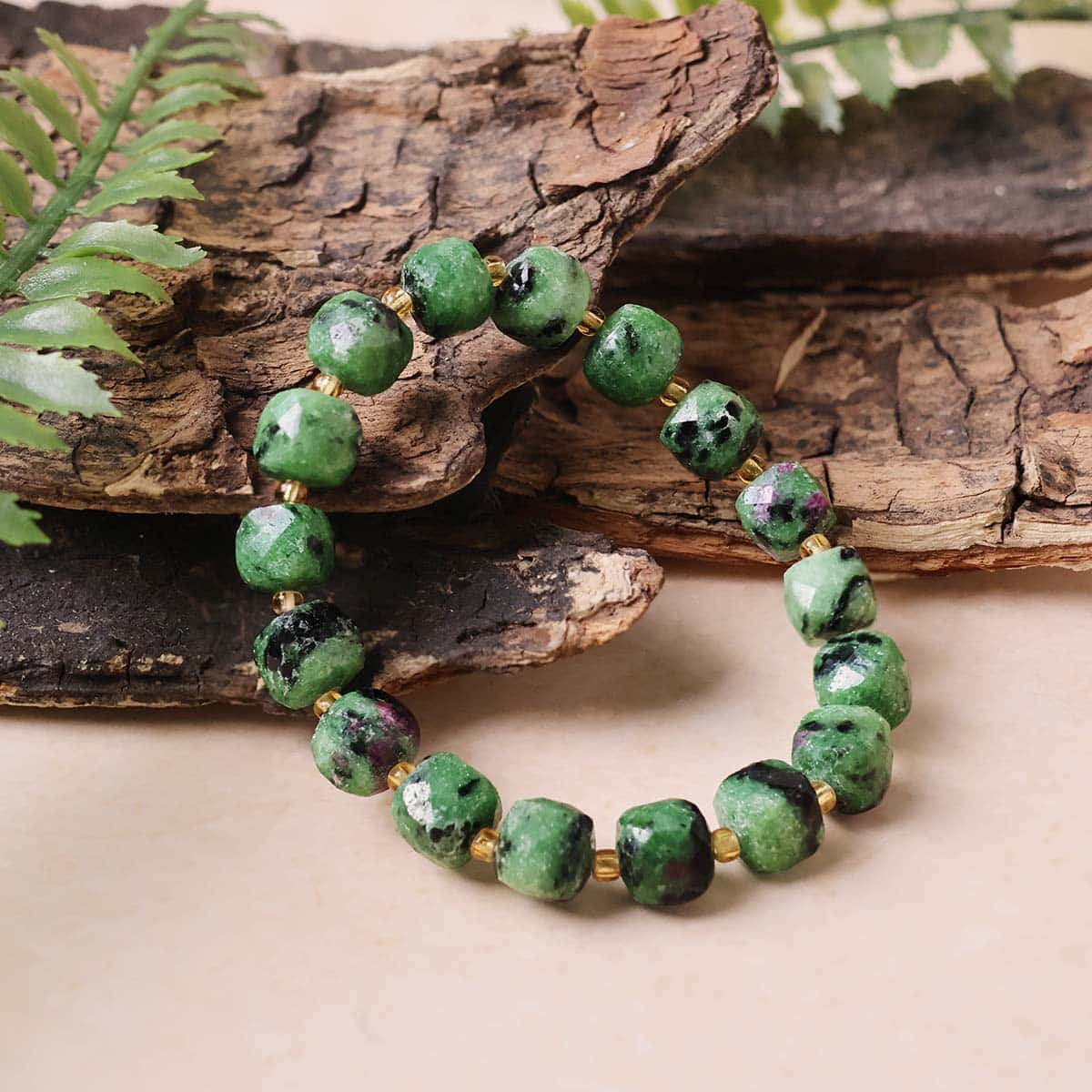 Ruby Zoisite Box Faceted Bracelet in India, US, UK, Australia, Europe