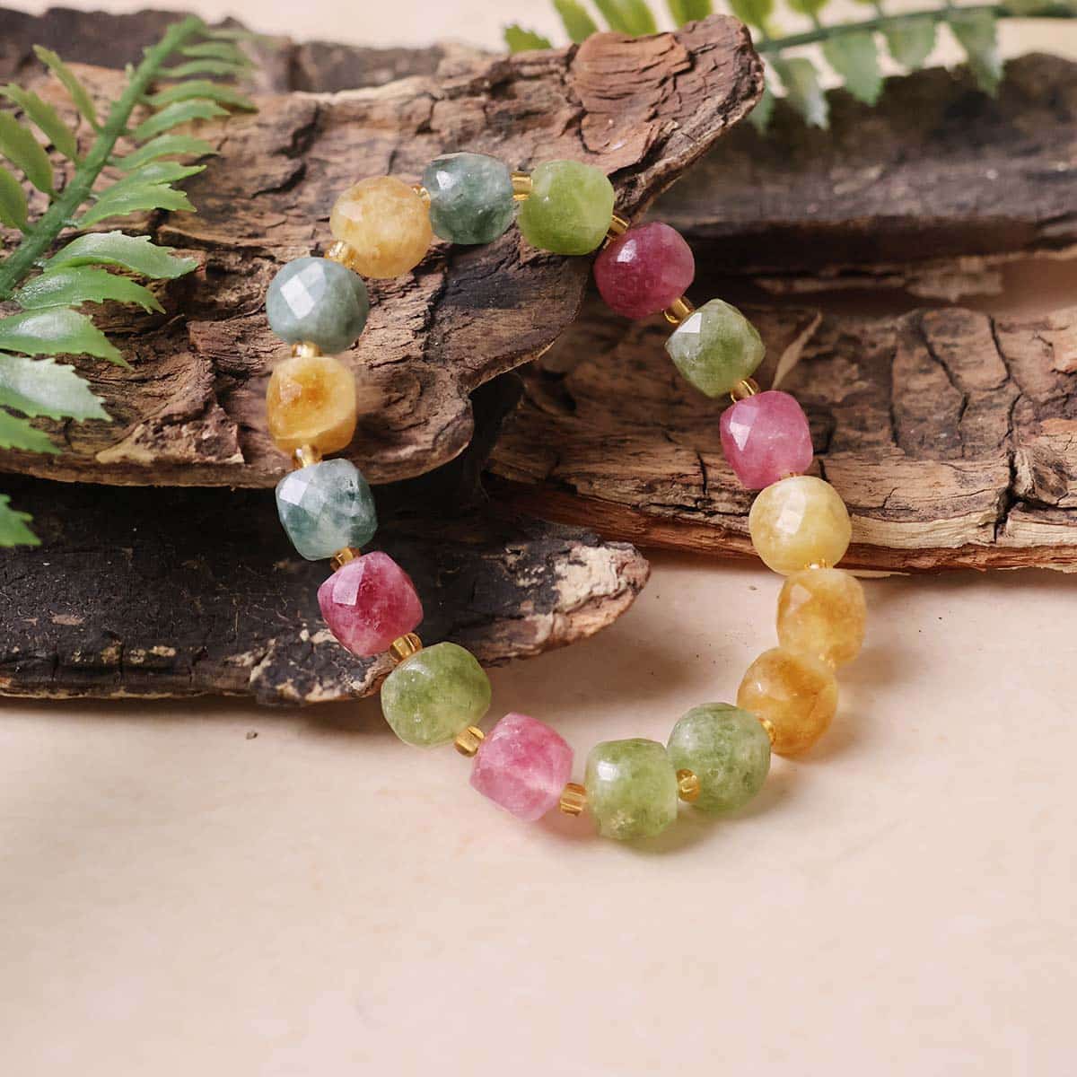 Multi Tourmaline Box Faceted Bracelet (Dyed) in India, US, UK, Australia, Europe