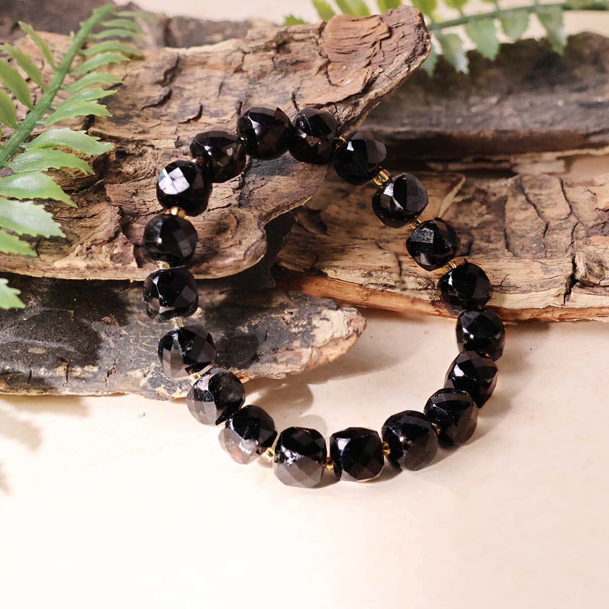 Black Tourmaline Box Faceted Bracelet in India, US, UK, Australia, Europe